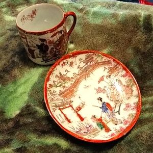 Kutani Demitasse Cup/Saucer Set